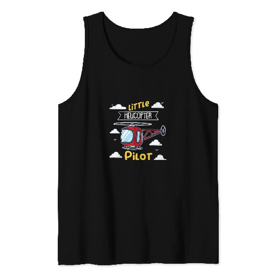 Kids Little HeliPilot funny red Helicopter for little Pilots Tank Tops