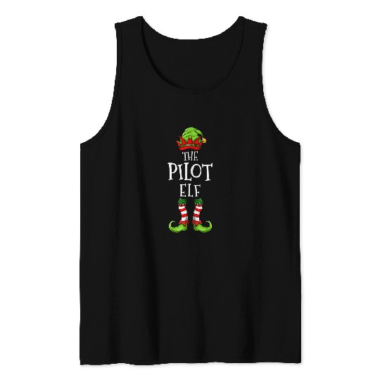 pilot elf matching family group christmas party pajama 1 Tank Tops