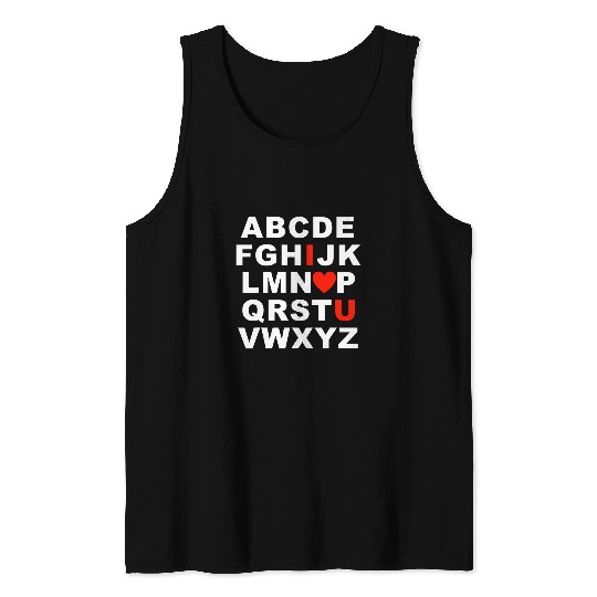 ABC Alphabet Funny I Love You English Teacher Valentines Day Tank Tops
