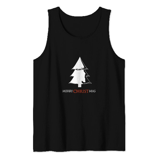 Merry Christ Christmas Jesus Christian pastor priest Tank Tops