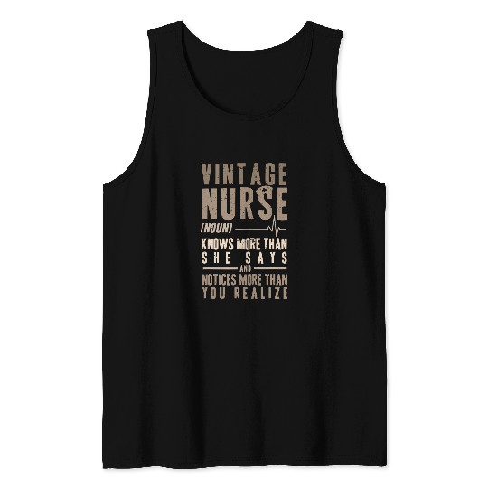 Funny vintages nurses Definition Quote Registered Nursing Cute Tank Tops