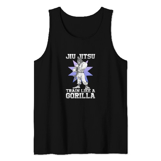 Jiu Jitsu Train Like A Gorilla Karate Martial Arts Tank Tops