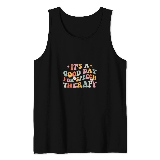Retro Speech Language Pathologist Groovy Speech Therapy SLP 1 Tank Tops