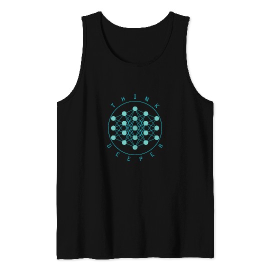 Think Deeper Programmer Data Science AI Machine Learning Tank Tops