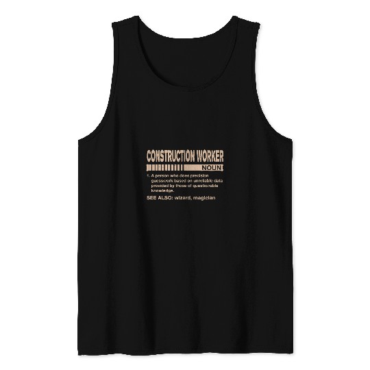 Construction Worker Definition Funny Foreman Humor Mason Tank Tops