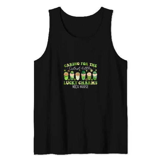Caring For The Cutest Lucky Charms NICU nurses St Patricks Tank Tops
