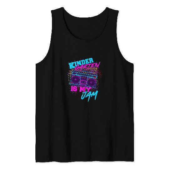 Kindergarten Is My Jam 80s 1980s Eighties Student Teacher Tank Tops