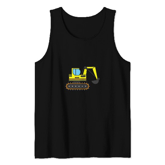 Construction Site Gift Idea Construction Crawler Excavator Tank Tops