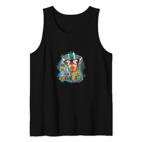 Autism Awareness Its Ok To Be Different Cute Giraffe Animal Tank Tops