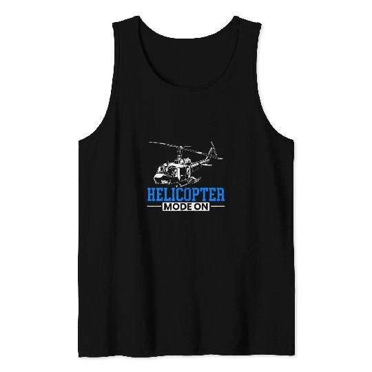 Helicopter Mode On Flight Instructor Aeronautics Aviator Tank Tops