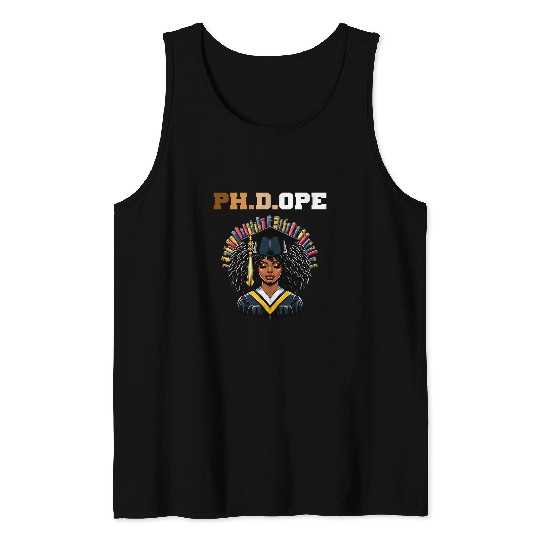 PHDOPE PhD Doctorate Student Graduation Black Queen 2024 2 Tank Tops