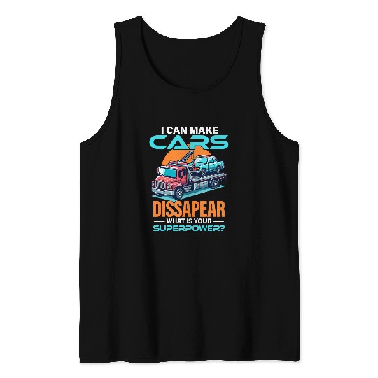 Tow Truck Driver Breakdown Lorry Thin Yellow Line Trucker Tank Tops