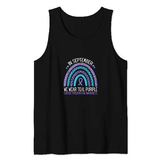 In September We Wear Teal Purple Ribbon suicides Awareness 21 Tank Tops