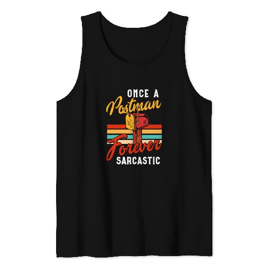 Retired Postal Worker vintages Retirement Retro Mailman Post 8 Tank Tops