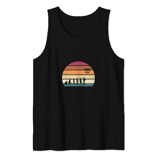 Drone Pilot Evolution Funny Quadcopter Drone Evolution Tank Tops