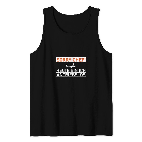 Chef Work Sailplane Glider Funny Pilot Tank Tops