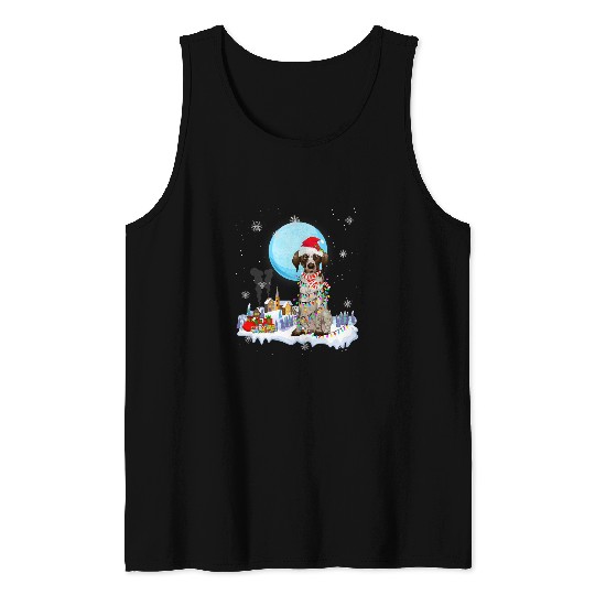 german shorthair pointer dog cute christmas lights lover 2 Tank Tops