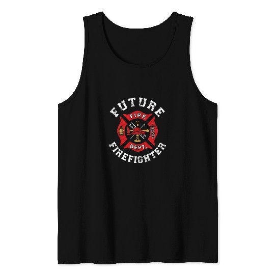 Future Firefighter Fireman Student Dept Tank Tops