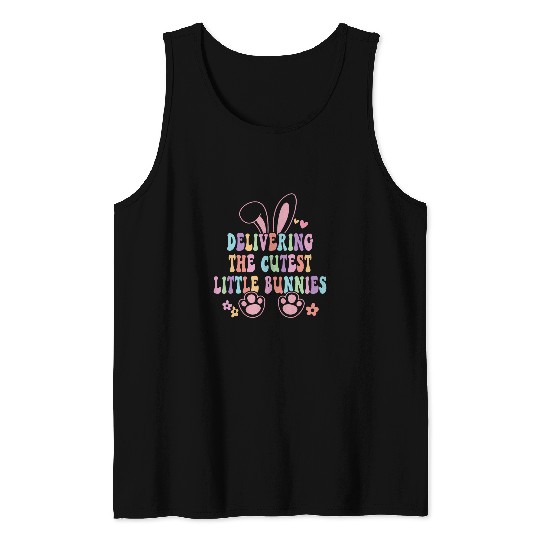 Labor And Delivery nurses Easter Bunny LD nurses Easter Day Tank Tops