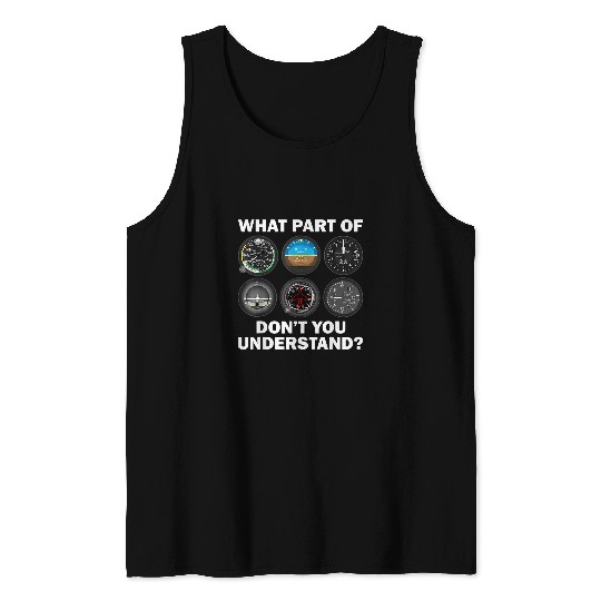 Funny Pilot Art Men Women Aviation Airline Pilot Instruments 6 Tank Tops