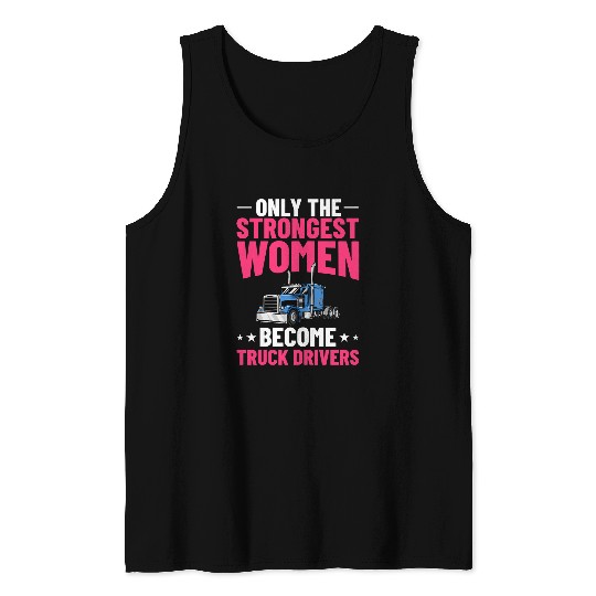 Womens Semi Truck Driver Trailer Trucker Training Tank Tops