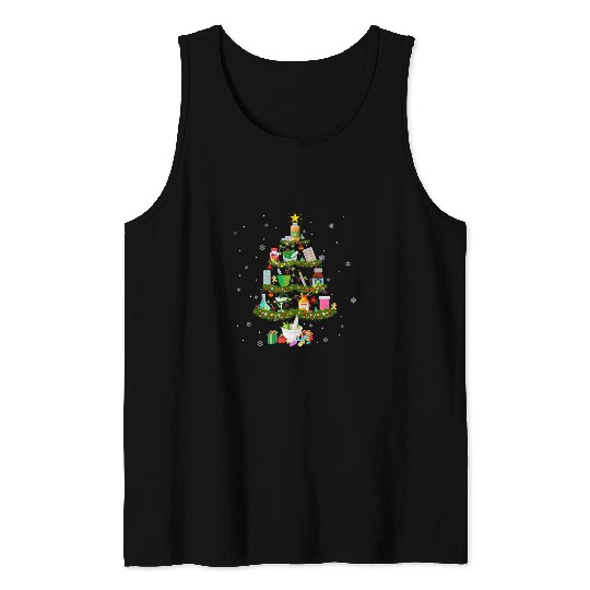 Pharmacy Christmas Tree Medication Pharmacist Fun Gift Idea Tank Tops