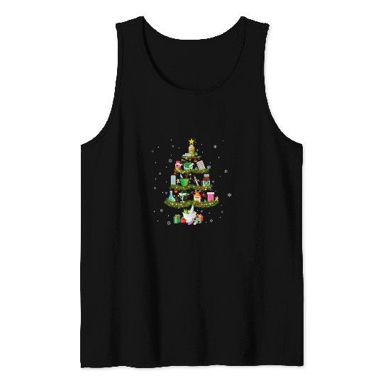 Pharmacy Christmas Tree Medication Pharmacist Fun Gift Idea Tank Tops