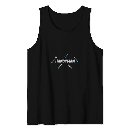 Handyman Tools Shovel Repairman Plier Mechanic Skilled Works Tank Tops