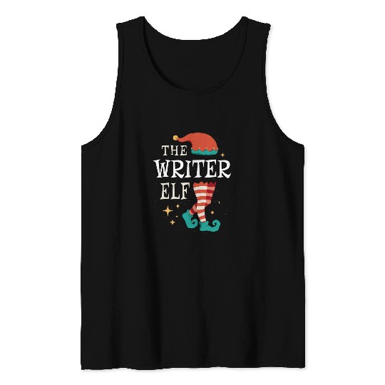 The Writer Elf Family Matching Group Christmas Funny Gifts Tank Tops
