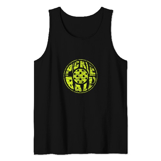 Grunge Pickleball Shape Typography Tank Tops