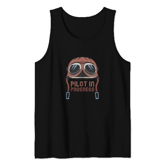 Pilot In Progress Airplane Lovers Gifts Future Pilot Tank Tops