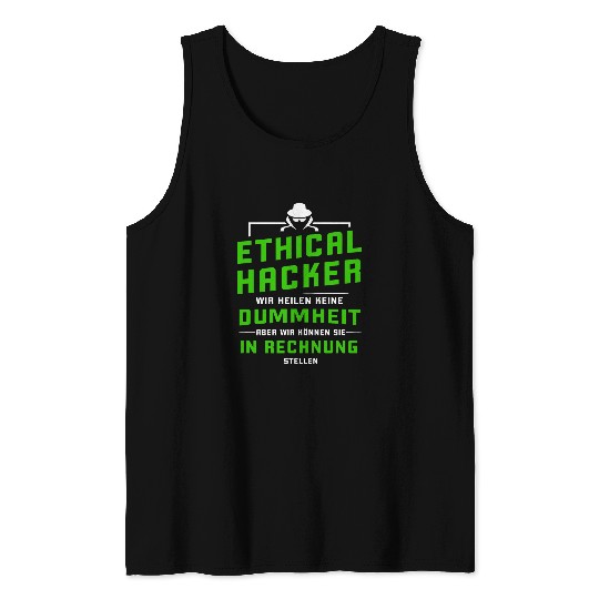 Ethical Coding Computer Skills Programmer White Hat Tank Tops