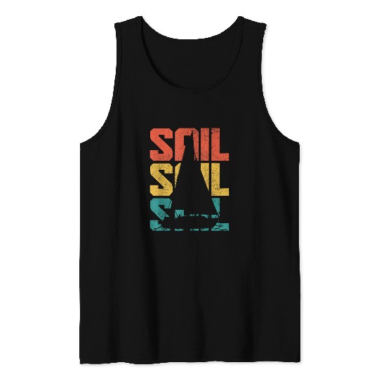 Sailing vintages Retro Sail Boat Sailor Tank Tops