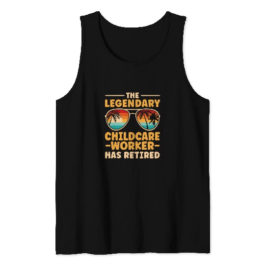 Retired Childcare Worker Retirement Tank Tops