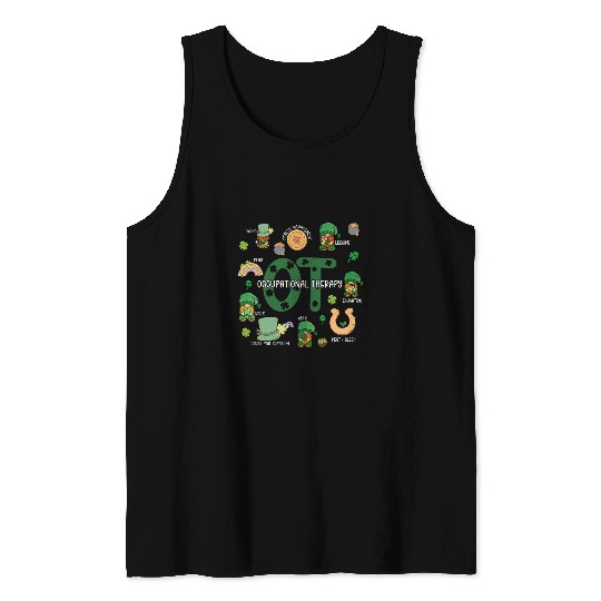 Occupational Therapy St Patricks Day OT Therapist Clothing Tank Tops