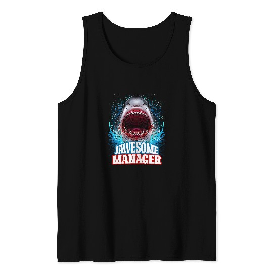 Jawesome Manager Boss Supervisor Great White Shark Tank Tops