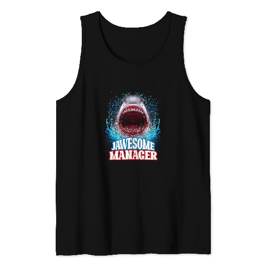 Jawesome Manager Boss Supervisor Great White Shark Tank Tops