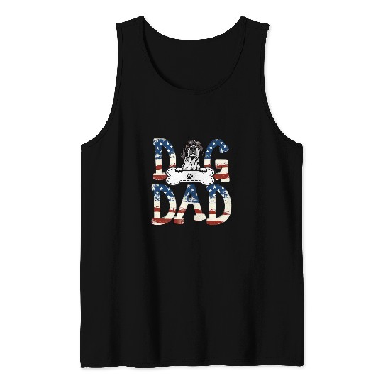 english pointer dad fars day american flag dog lovers Tank Tops