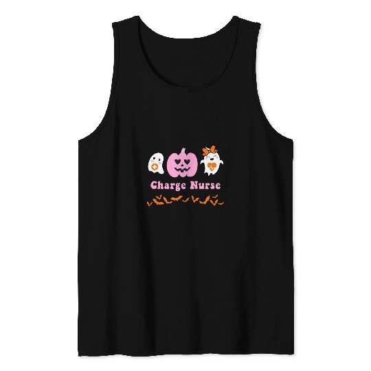 Charge nurses Halloween RN Spooky Pumpkins Nursing Tank Tops
