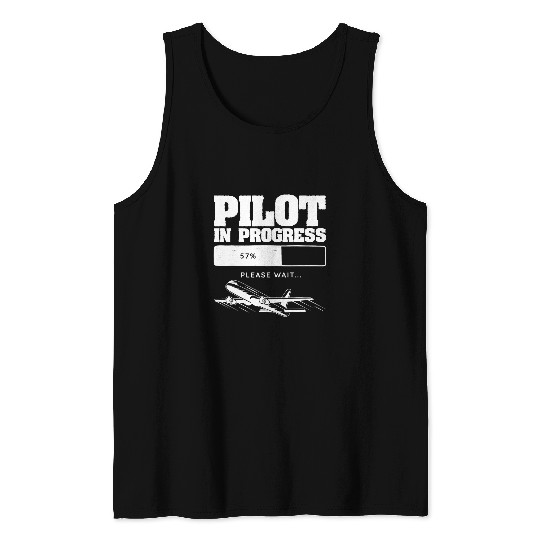 Pilot In Progress Flight Aviation Future Copilot Tank Tops