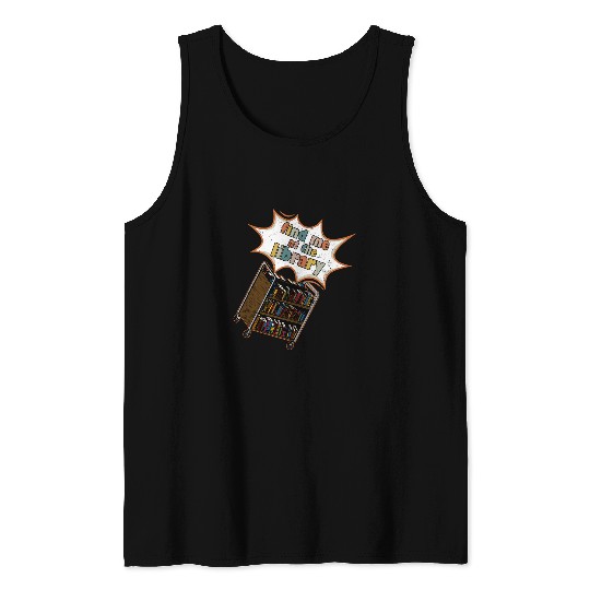 Book library literature reading bookworm bookstore professor 13 Tank Tops