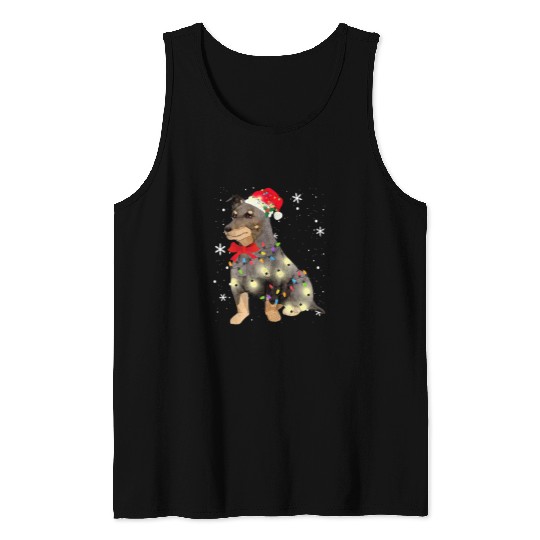 lancashire heeler dog christmas light xmass mom dad s Tank Tops