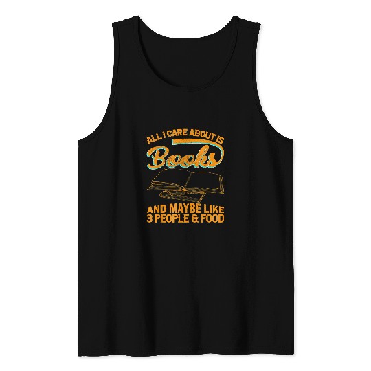 Books 3 People Food Funny Bookish Book Lover Reading Books Tank Tops