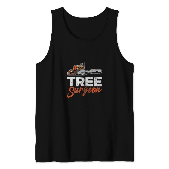 Tree Surgeon Arborist Chainsaw Arboriculture Forester Grunge Tank Tops