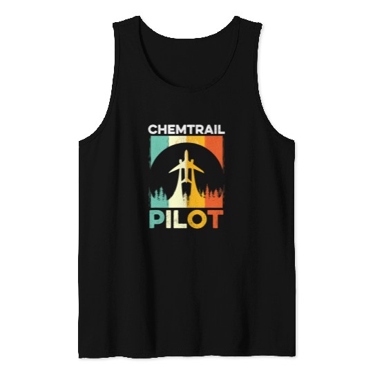 Chemtrail Pilot Funny Conspiracy Theorie Tank Tops