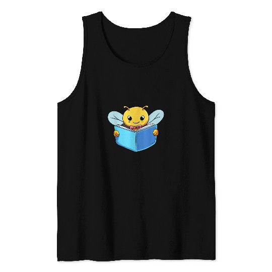 Bee Book Lover Reader Tank Tops