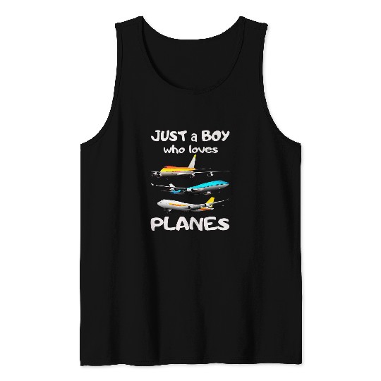 Just A Boy Who Loves Planes Toddler Pilot Plane Tank Tops