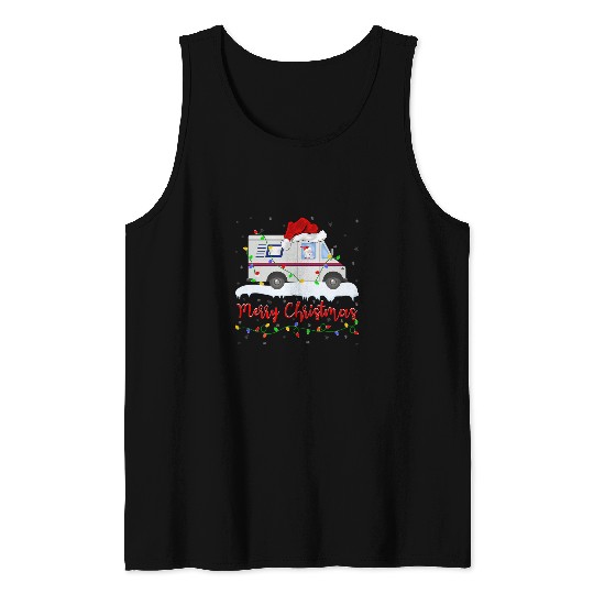 Santa Ride Mail Carrier Car Mailman Postal Worker Christmas Tank Tops
