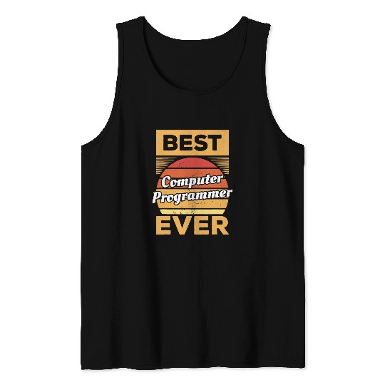 Retro Computer Programmer Ever Programming Coding Tank Tops