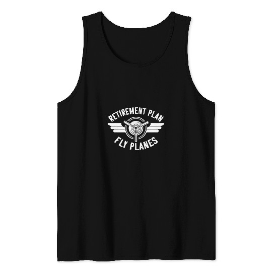 Pilot Retirement Fathers Day Grandpa Aircraft Airplane 1 Tank Tops